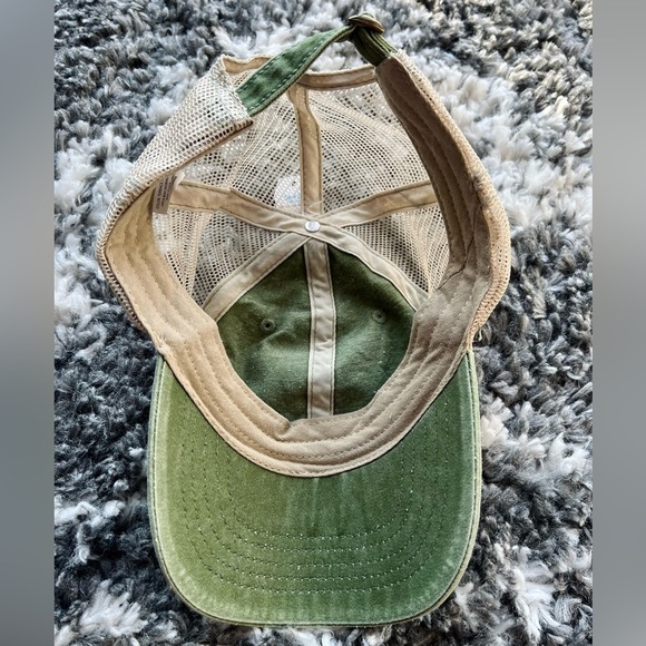 NWT Green Washed Beige Mesh Baseball Hat - Picture 5 of 6